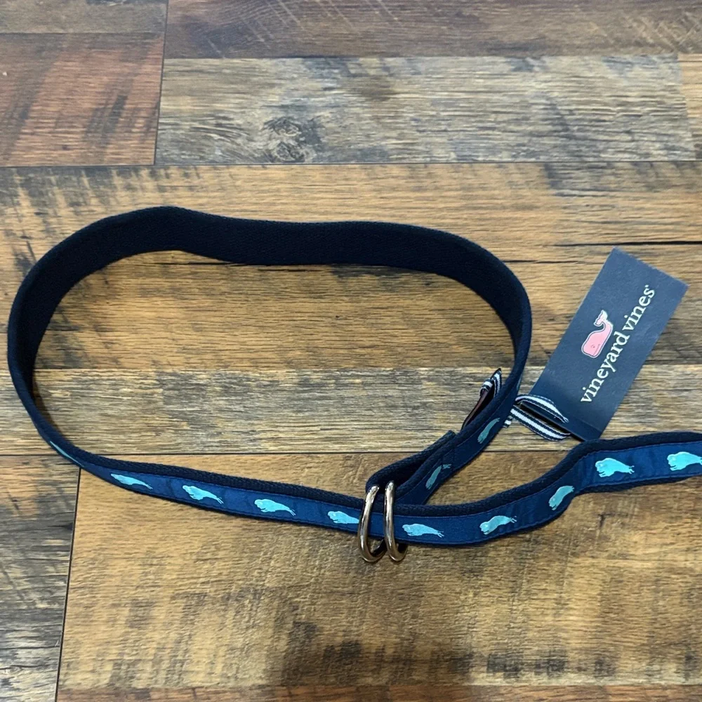 Vineyard Vines Navy Bison Pattern‎ Belt Youth